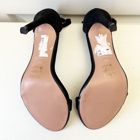 Topshop Black Ankle Strap High Heels Elegant Stilettos Sandals Size 7.5 UNWORN - Picture 14 of 15
